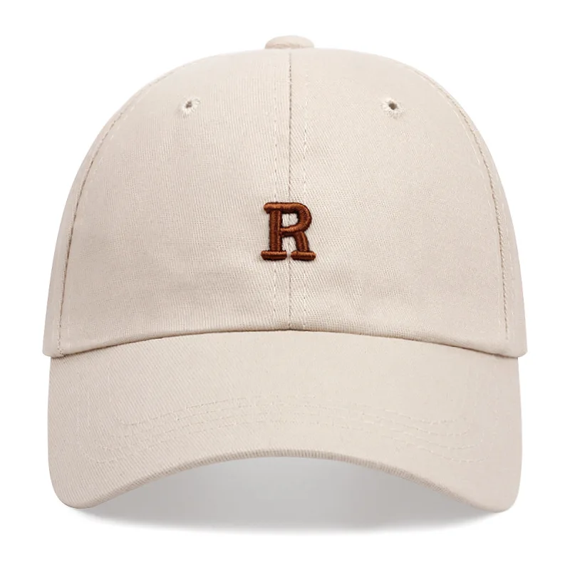 2026 Large Head Circumference Baseball Cap Men's /Women's Dome Hat Soft Top Cap 60/65cm Sun Protection Letter R Hat Adult Caps
