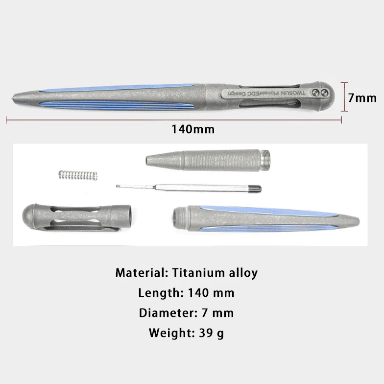 Bolígrafo táctico multifunción de aleación de titanio, herramienta EDC equipado con Cabeza de Acero de tungsteno, bolígrafo de ventana rota