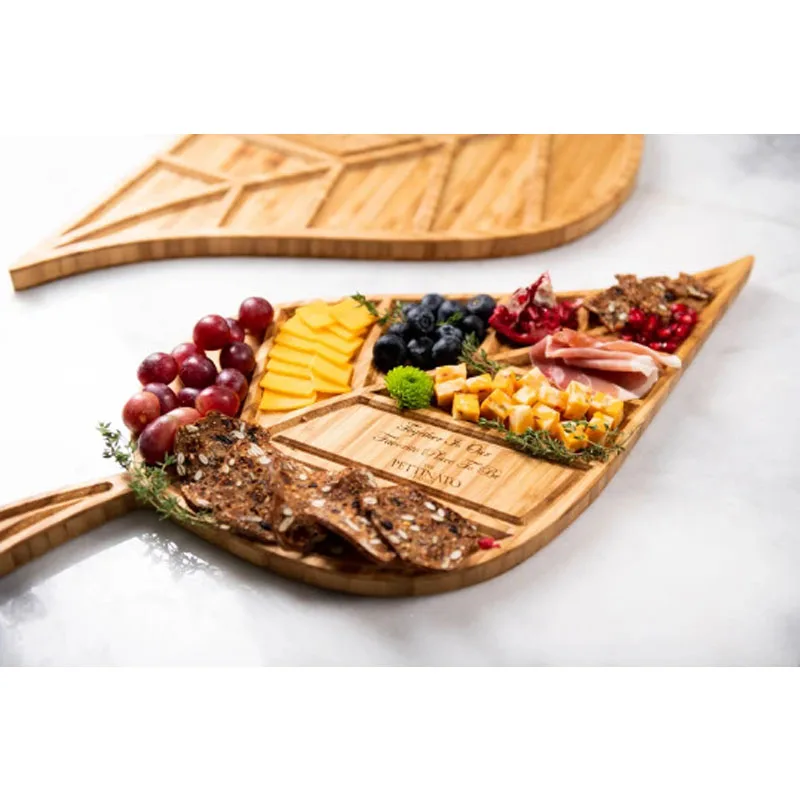 Appetizing Wine Board Wooden Serving Plate Leaf Shape Charcuterie Board Platter Cheese Party Supplies Aperitif Ornament