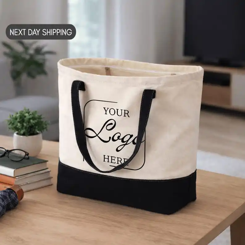 Custom Logo Tote Bag Bulk Ladies Daily Shopping Handbags Personalized Business Tote Branded Company Text Bag Corporate Gift