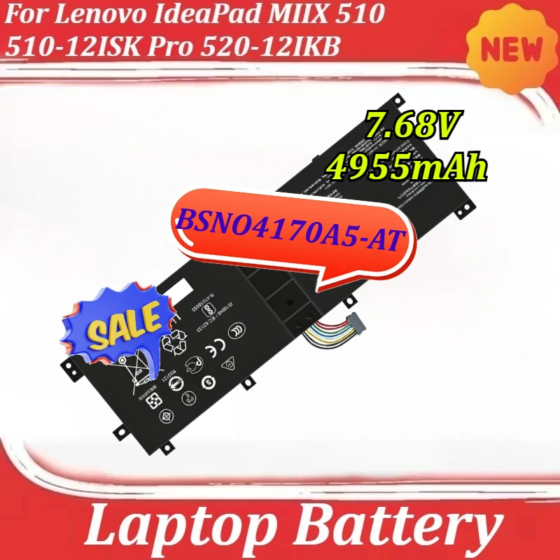 

BSNO4170A5-AT for Lenovo IdeaPad MIIX 510 510-12ISK Pro 520-12IKB High-Quality Laptop Battery 7.68V 4955mAh
