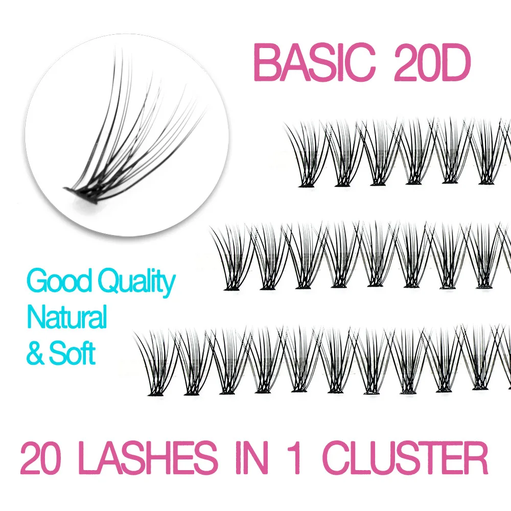 Good Quality Basic Silk Flare Individual Eyelash Extension False Professional Cluster Mink Lashes Natural Faux Makeup Eyelashes