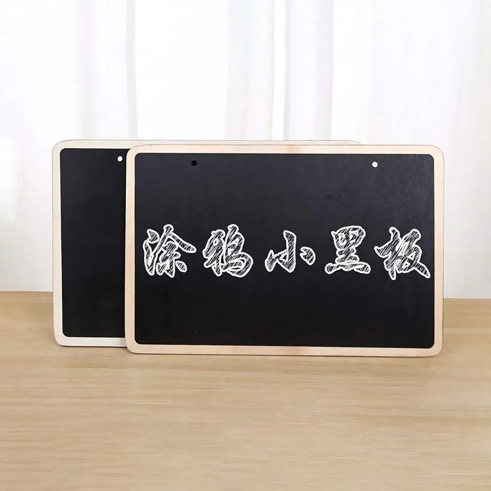 8Pcs Wooden Chalkboards Hanging Sign Double Side Blackboard Plaque for Buffet Food Labels Garden Plant Signage Door Decor