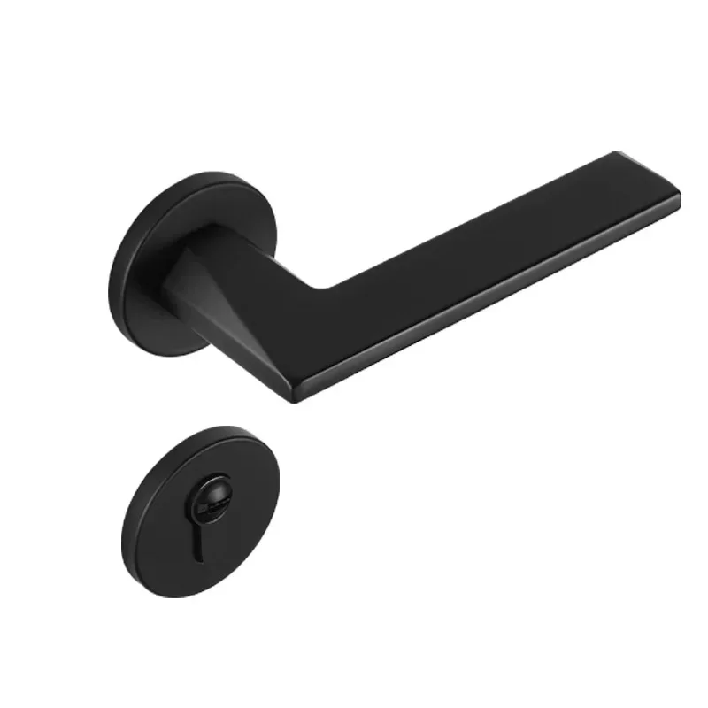 Black Lock Indoor Bedroom Door Handle Home Universal Magnetic Silent Room Split Wooden Door Lock