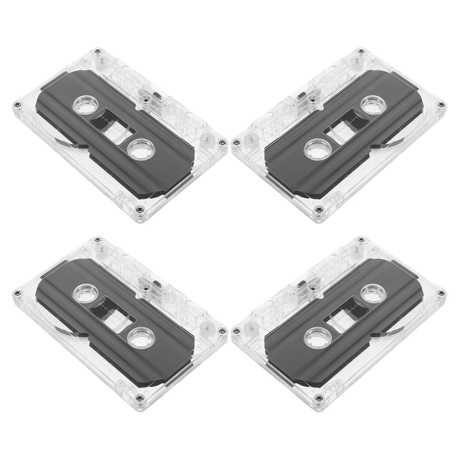 4 Pcs Audio Tape Blank Cassette Tapes for Recording Decorations Micro Cassettes Plastic