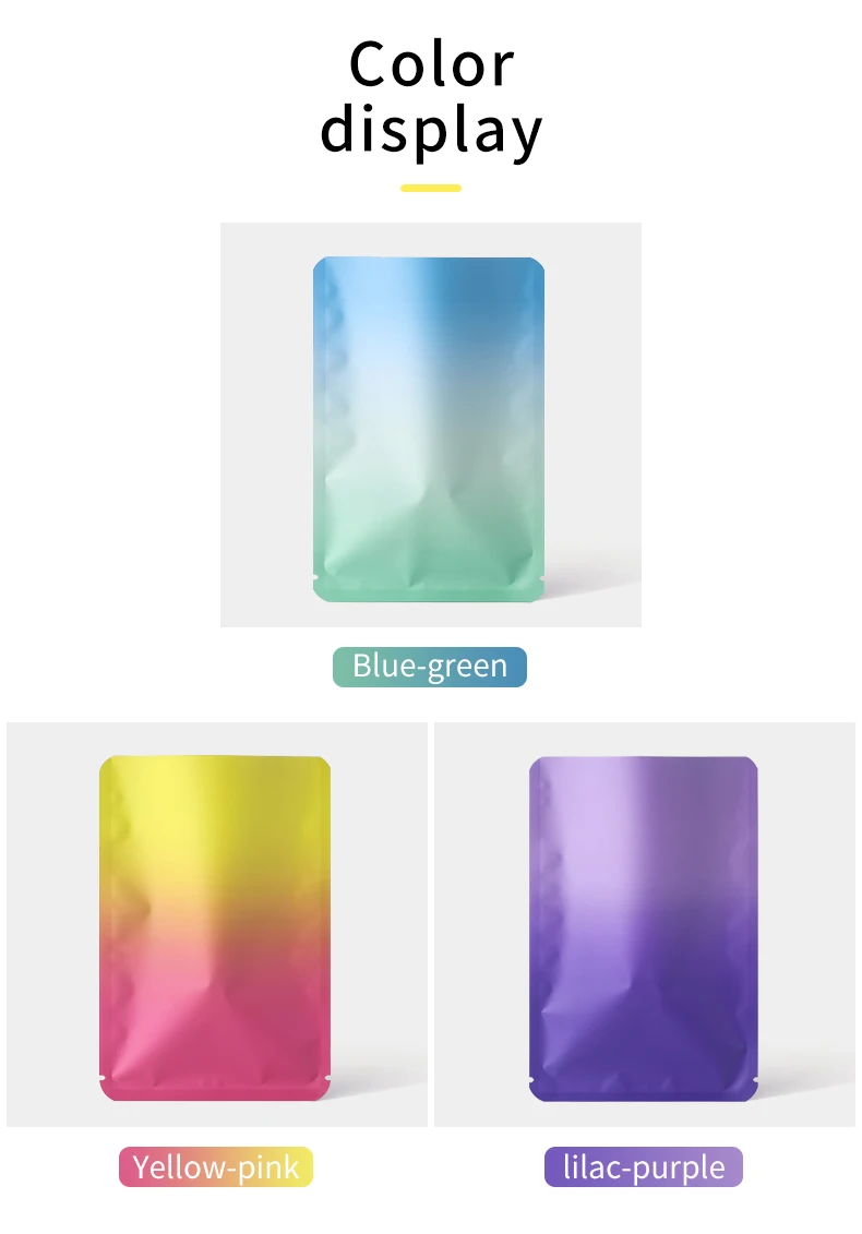 Hot Seal Straight Side Matte Gradient Aluminiumfolie Seal Verpackungsbeutel Candy Jewellery Blind Bags Hot Seal Self Seal Beutel – Detail 3