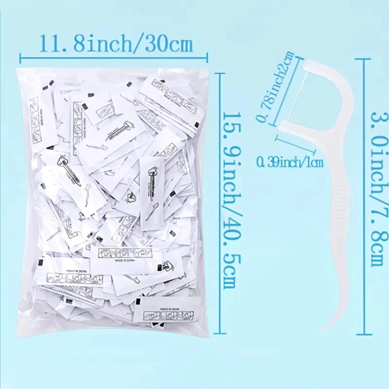 

Convenient High-Quality Eco-Friendly Dental Floss Sticks - 500pcs/Pack of Individually Packed Disposable Hygienic Dental Floss P