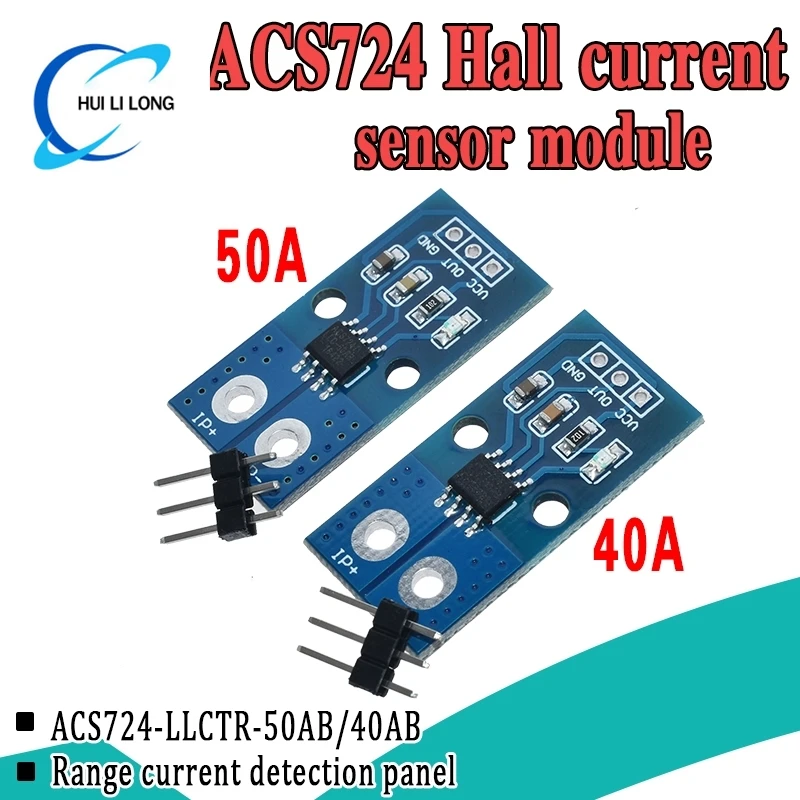 

ACS724TLLCR 40A 50A Модуль датчика тока Холла ACS724 Модуль для Arduino