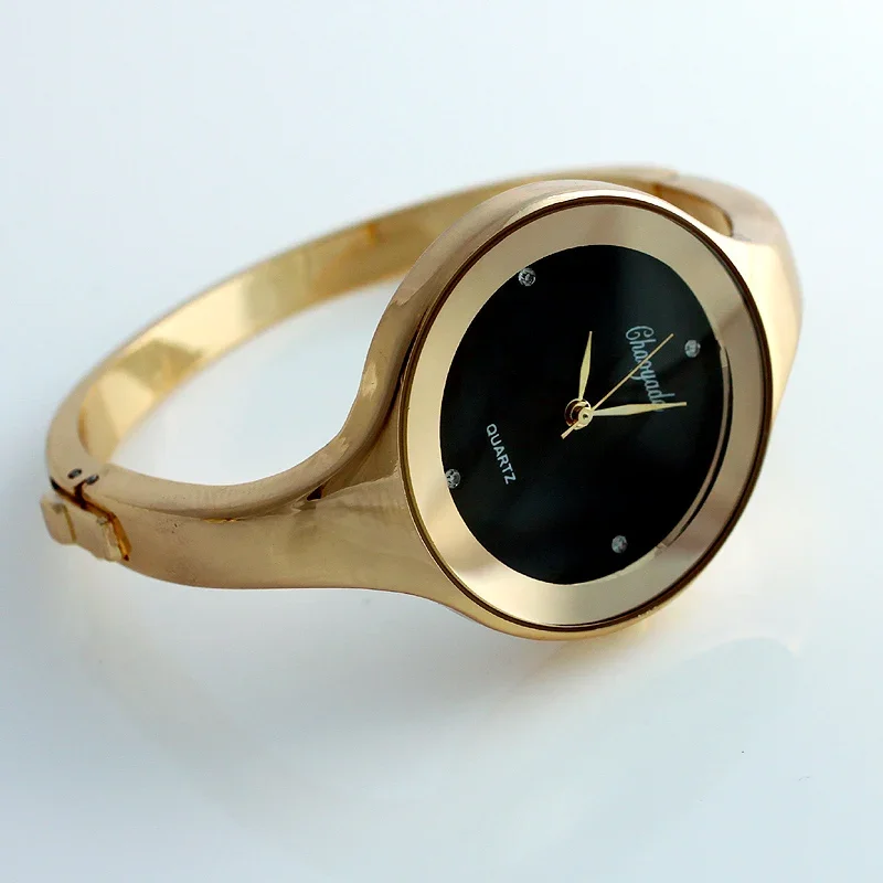 Orologio da donna minimalista con polsino, moda casual, rotondo, da donna, braccialetto da donna, orologi da ragazza, orologio al quarzo in acciaio