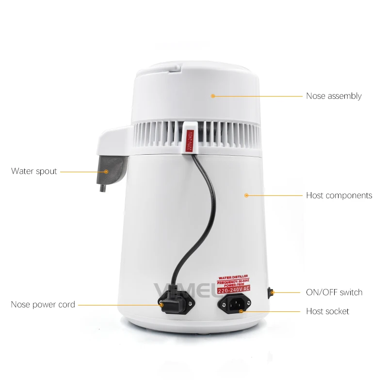 

4L Distilled Water Machine with Stainless Steel Pure Dental Water Distiller LED Display