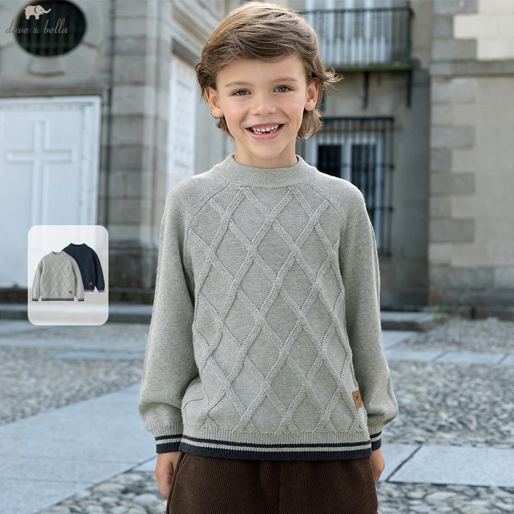 

Dave Bella Autumn Winter Warm Pullover Sweater for Spring Boys Knitted Sweater Children Outerwear Coat Kids Clothes DK4253967