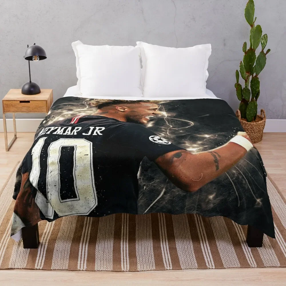 

Neymar art Throw Blanket Bed Fashionable Single Loose Retros Blankets