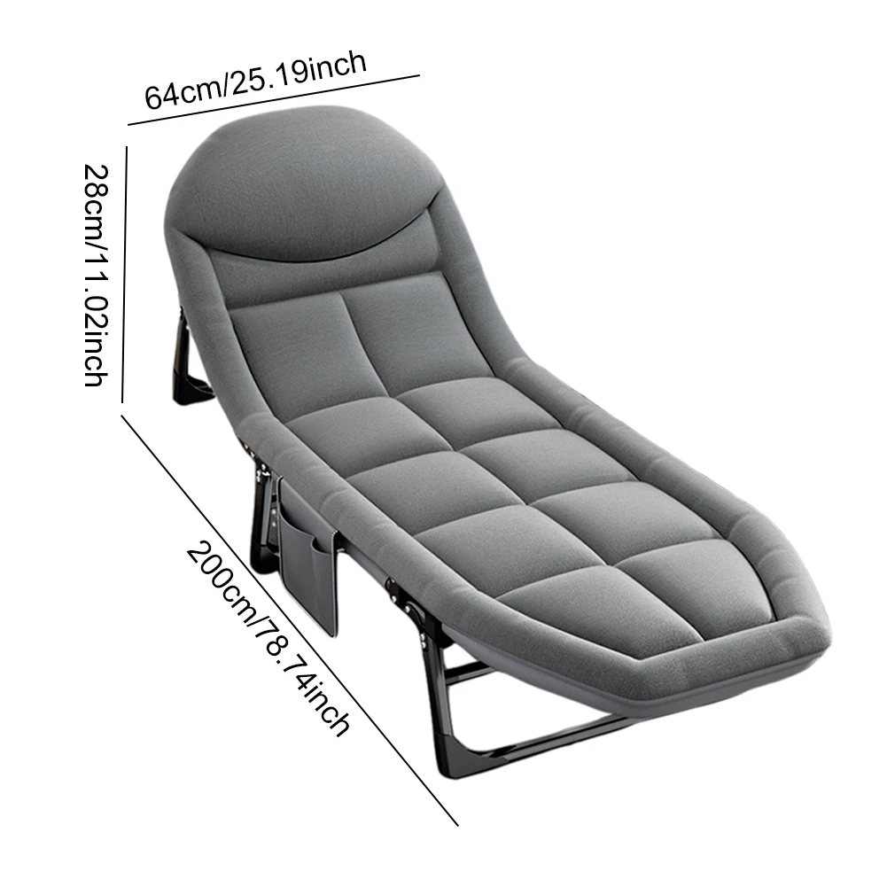 Chaise longue pliante portable avec dossier, lit simple, fauteuil inclinable, extérieur, pelouse de plage, camping, RapDuty