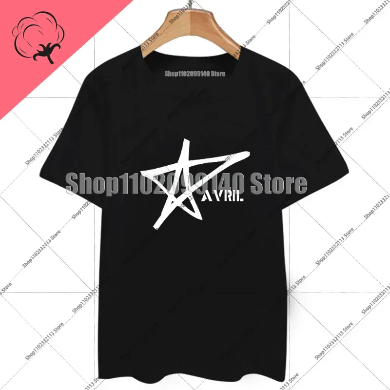 الصيف روك أفريل لافين تي شيرتات قصيرة الاكمام الجولة الرقبة الرجال والنساء المشجعين موضة عادية الشارع تي شيرت تقليدي