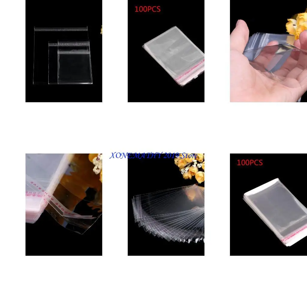 f42f-100x-прозрачные-пластиковые-сами-клейкие-мешки-с-клейми