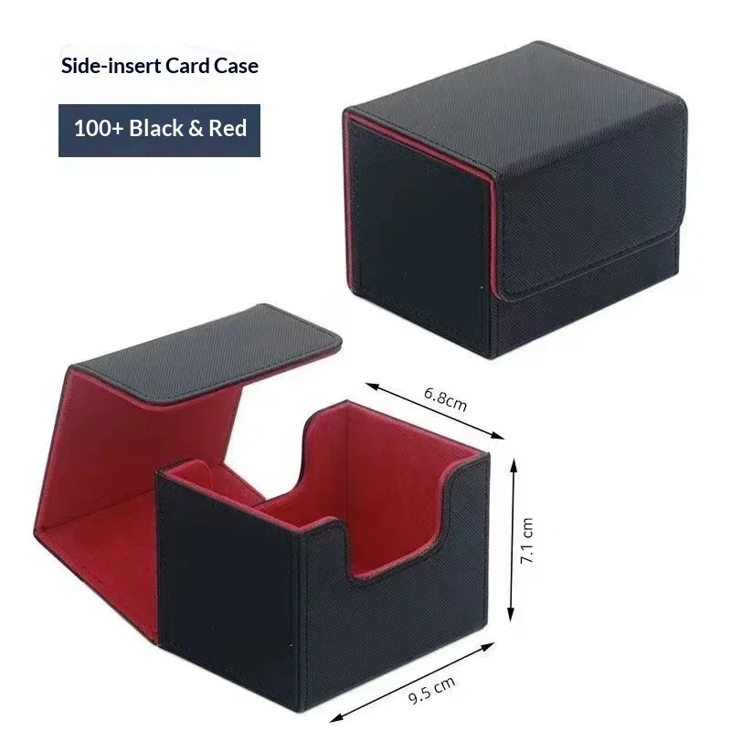 Card Deck Box Peripheral Products Card Storage Box Fits 100 single Sleeved Cards PU Leather Strong Magnet Card Case for TCG Card view 3