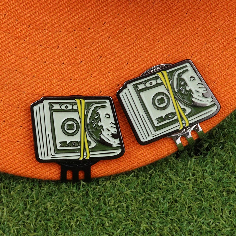 1Pc Dollar Bill Golf Ball Marker Hat Clip Ball Markers Golf Hat Clips Golf Ball Marker Holder Removable For Golf Hats Marker