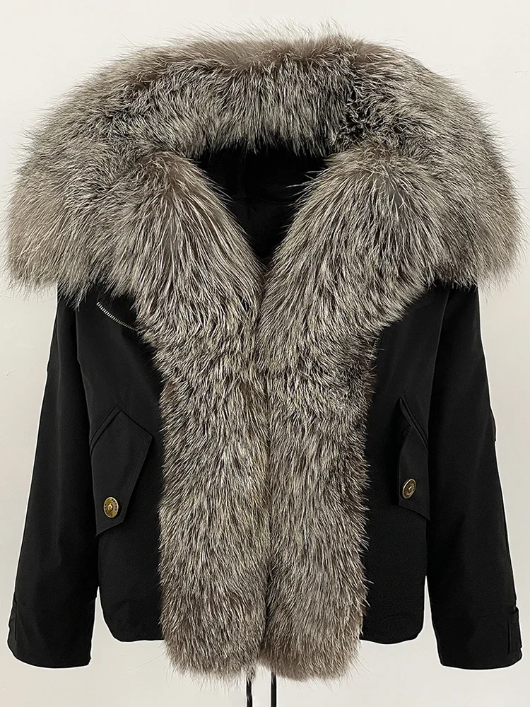 جديد إمرأة دافئ كبير الطبيعية الثعلب الفراء طوق أسفل معطف مقاوم للماء Safai الفراء الحقيقي سترة منفوخة الإناث الخريف الشتاء الملابس