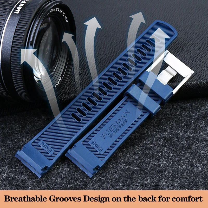 Fluorine Rubber Silicone Watch Strap for Seiko Abalone PROSPEX Series SRPE99K1 SRP777 SRP773 SRPC25 SRPA21 Watchband 20mm 22mm