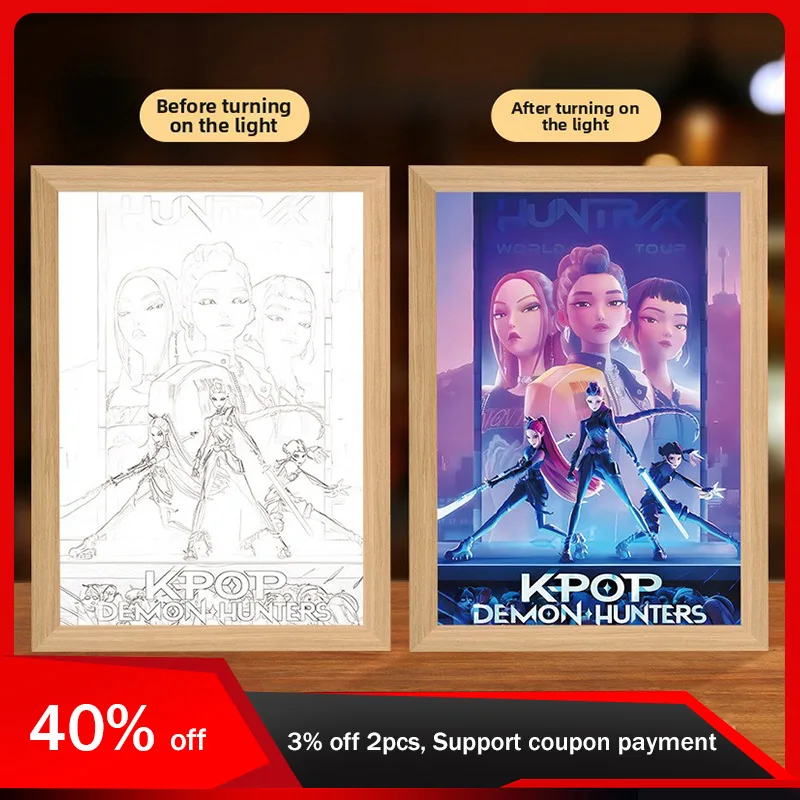 22 سنتيمتر/8.66in ثلاثية الأبعاد ضوء اللوحة Kpop ويتشر شقيقة الإبداع مصباح Led الإبداع ليلة أنيمي الأجهزة الطرفية تحصيل الحرف #1