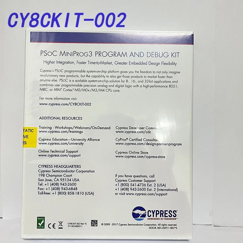 CY8CKIT-002 Cypress โปรแกรมเมอร์-อิงโปรเซสเซอร์ PSoC Miniprog3ชุดสำหรับ PSoC 1, 3, 5