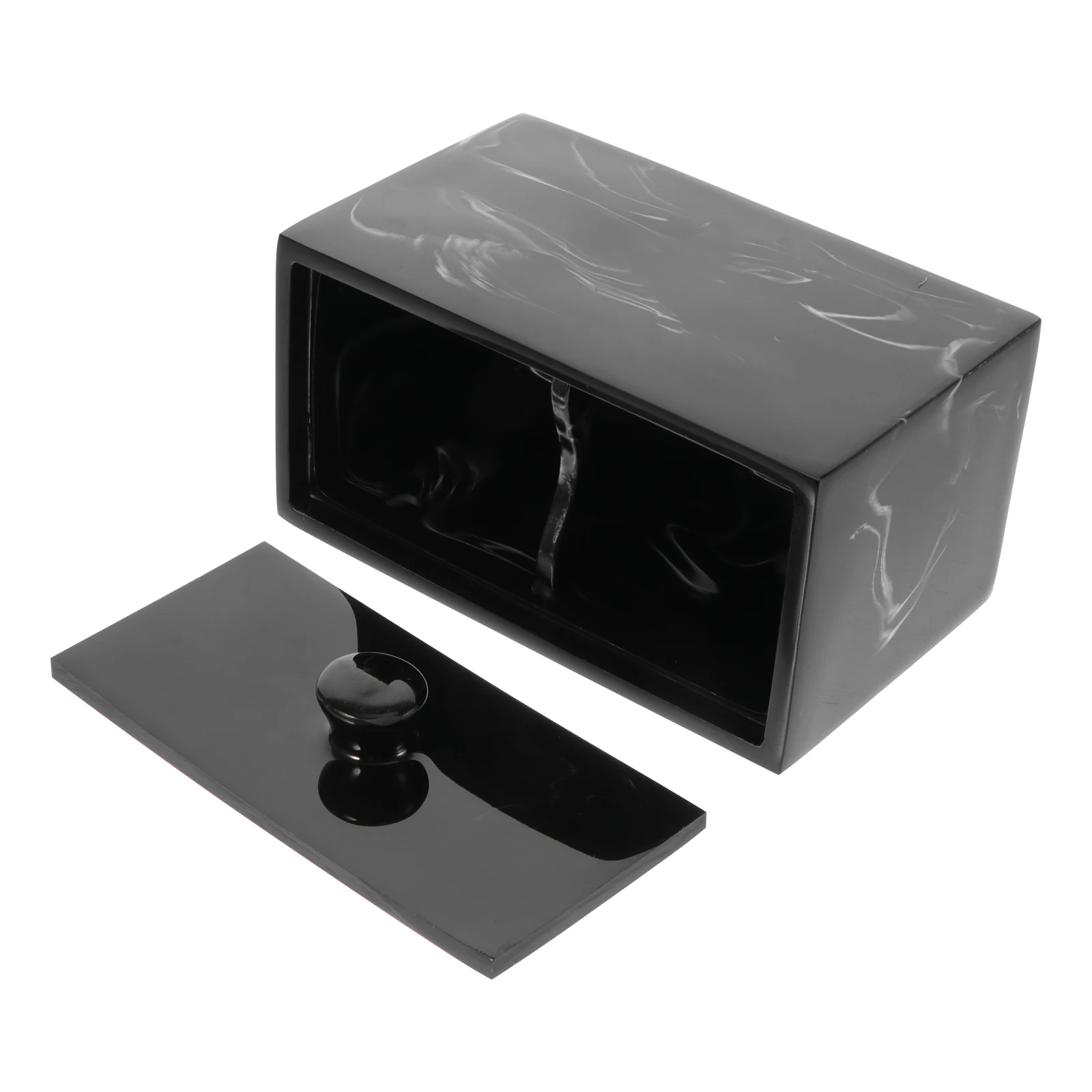 

Marble Vein Storage Box Large Capacity Cotton Pad Holder Resin Makeup Nail Accessories Organizer Desktop Sundries Container