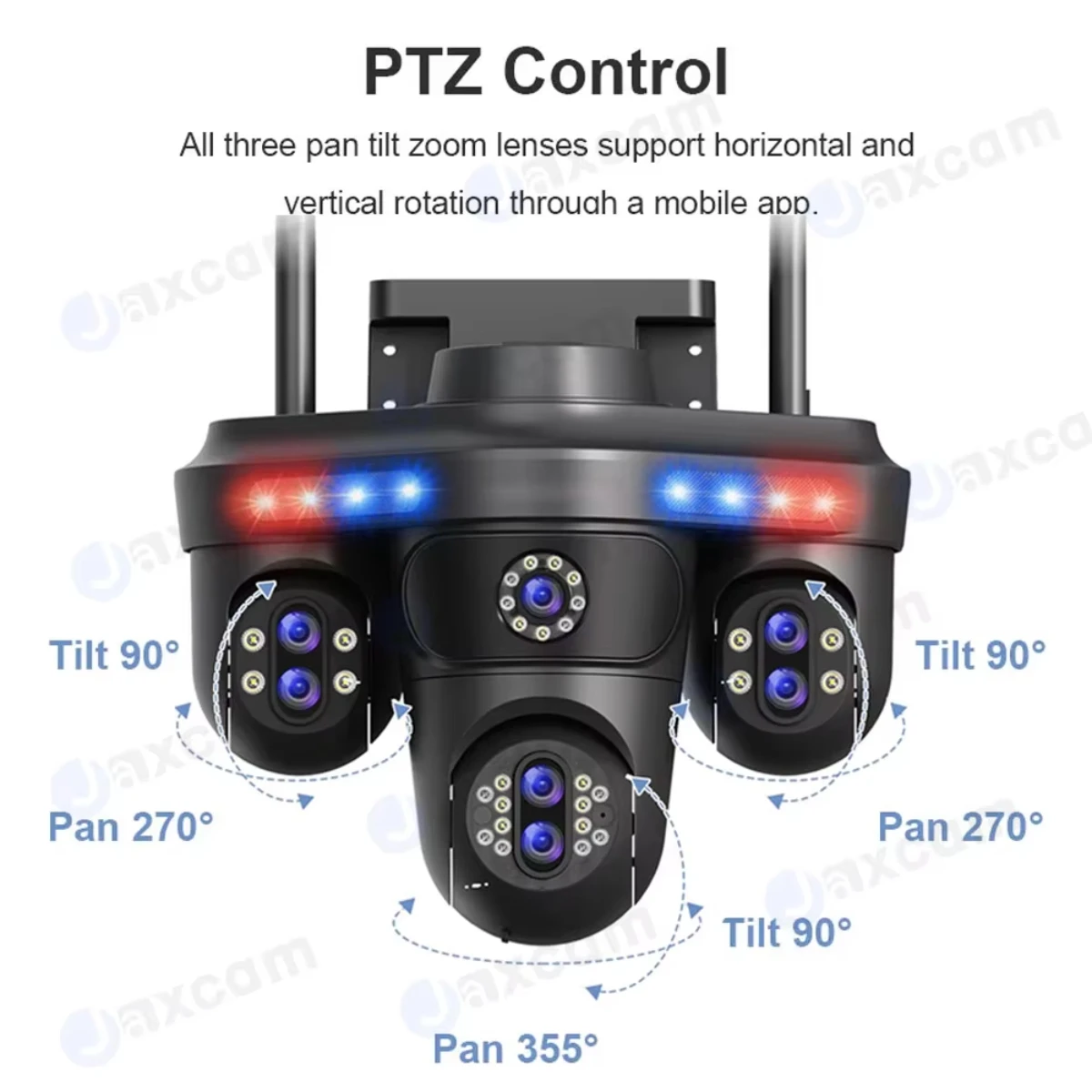 30X PTZ Zoom Seven Lens 35MP 18K WIFI Camera Outdoor Camera 4-Screen Auto Track Audio Record Waterproof CCTV Video Security Cam