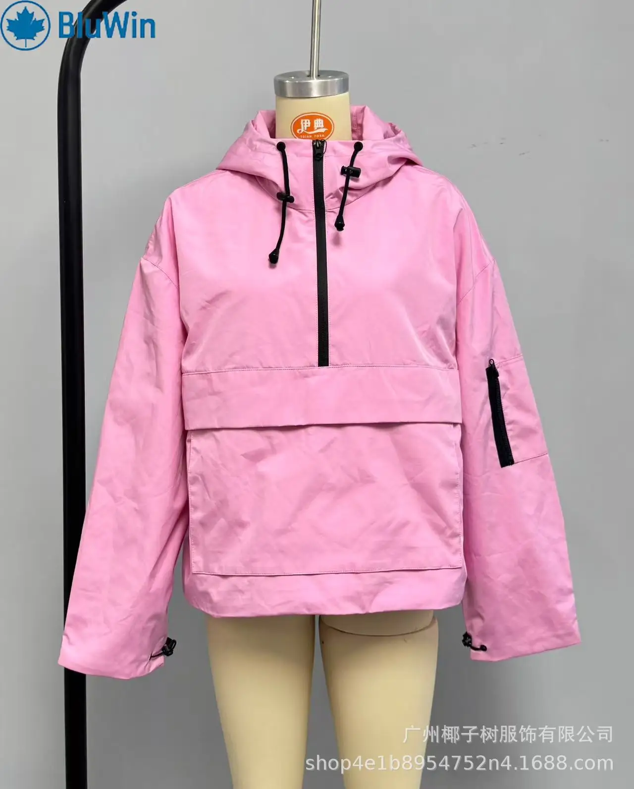 سترة واقية من الرياح بغطاء للرأس مكونة من 5 ألوان من BluWin&ZAF للنساء ملابس خارجية غير رسمية بسحّاب من Gorpcore معطف خفيف الوزن #3