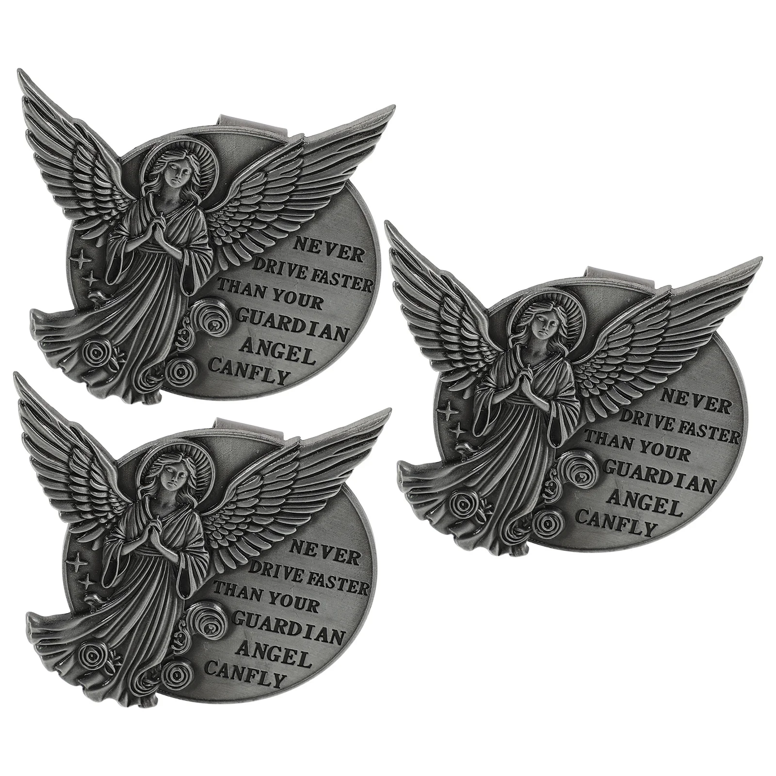 

3Pcs Guardian Angel Visor Clip for Cars Inspirational Drive Safe Charm Religious Travel Protection Car Decor for New Drivers