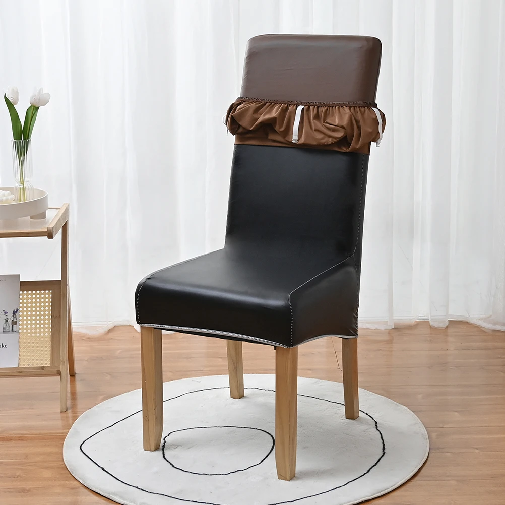 

Elastic Dining Chair Cover PU Waterproof Stain Resistant for Kitchen Meeting Chair Cover Home Decor, Chairs Supplies,