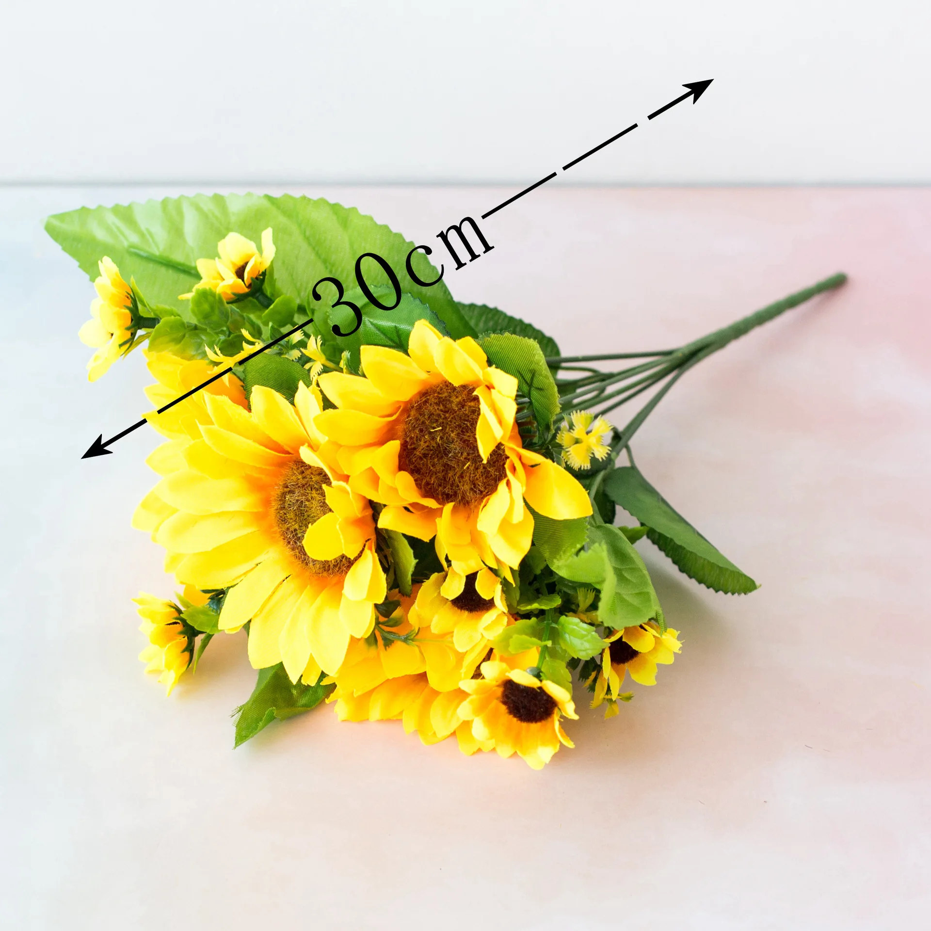 7 Branch Artificial Sunflower Bouquet Silk Sunflower Fake Flower DIY Wedding Bouquets Home Party Decor Sunflower Harmony