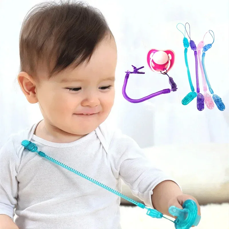 Baby Pacifier Clip Pacifier Chain Tractile Spring Coil Pacifier Chain Clip Baby Soother Nipple Holder for Baby Kids Accessories