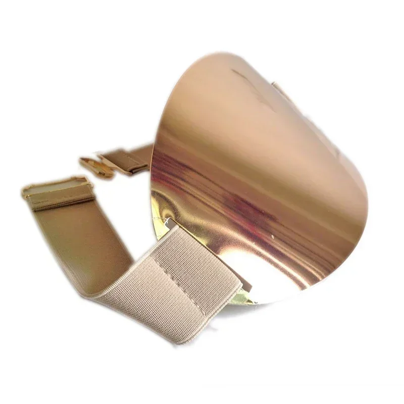 Extra Big Mirror Metal Plate Belts Ultra Wide Obi Waistband for Women Gold/silver