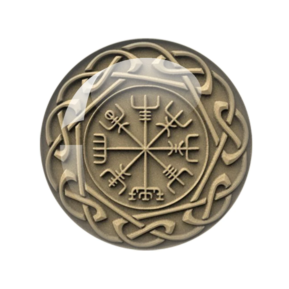 Amuleto Logo vichingo simbolo di odino di Norse 12 pezzi 12mm/20mm/25mm rotondo foto Cabochon in vetro posteriore piatto che fa risultati