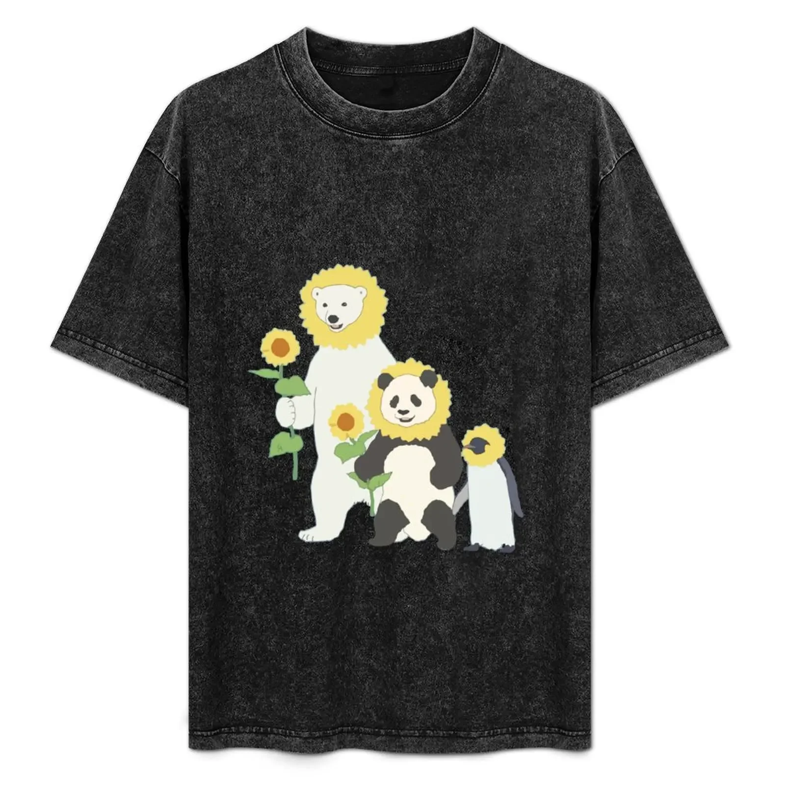 Shirokuma Cafe - Panda, Penguin, Polar Bear: Sunflower Edition T-Shirt sports fans vintage clothes shirts graphic tee men