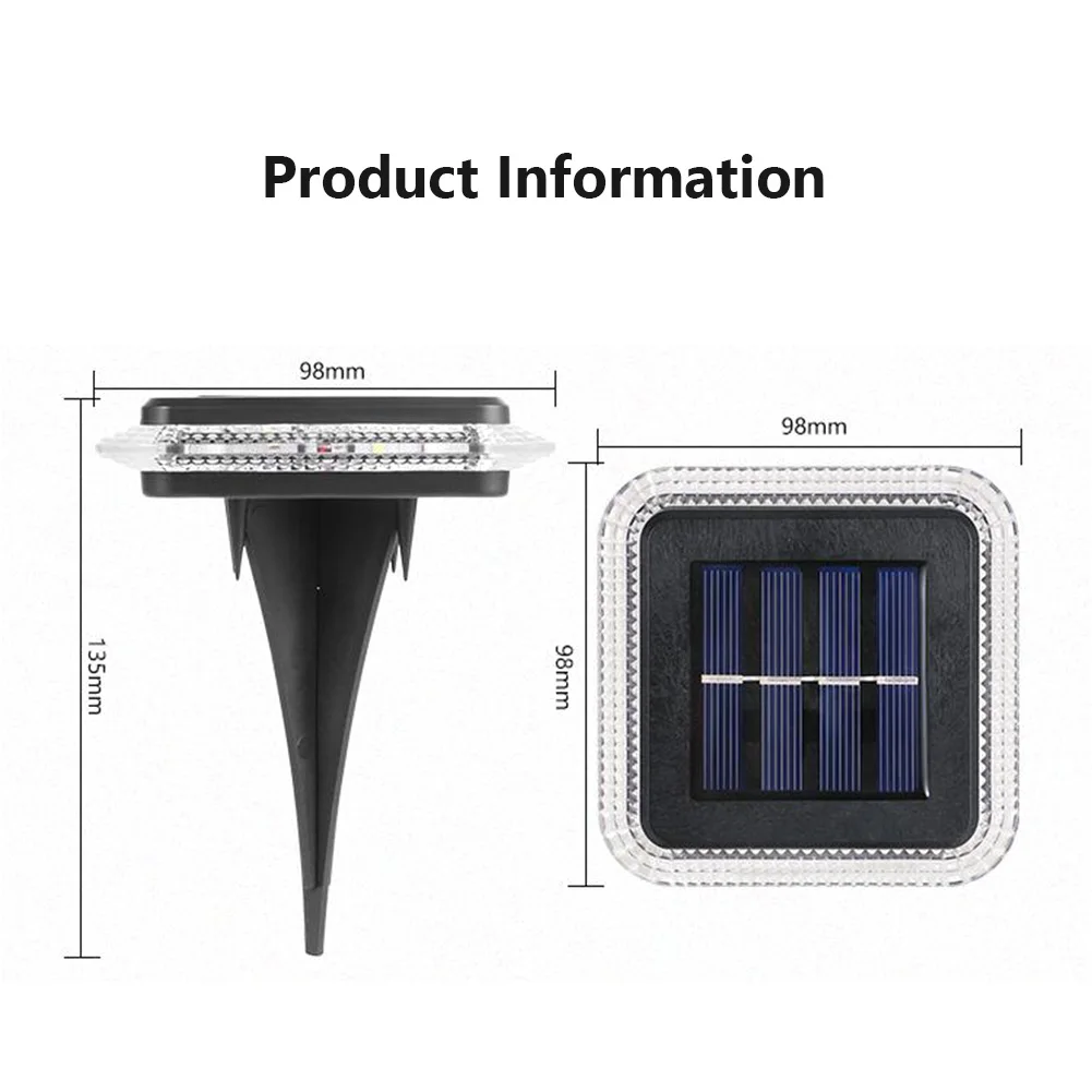 مصباح أرضي LED بالطاقة الشمسية مقاوم للماء ، مصابيح سطح المسار في الهواء الطلق ، مصباح حديقة درب الفناء ، إضاءة ديكور الحديقة ، عبوة 2
