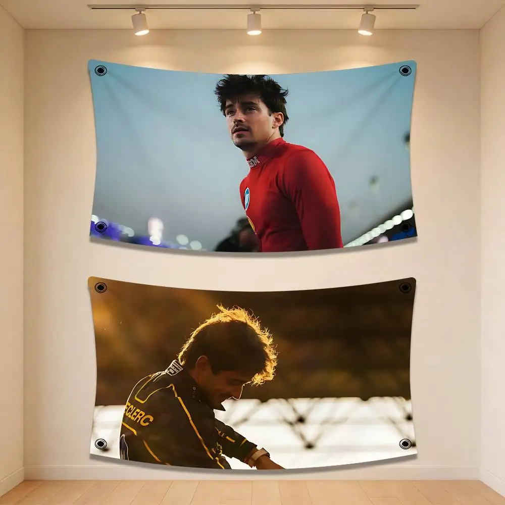 

Racing 16 C-Charles L-Leclerc Outdoor Decor Room Aesthetic Decorative Flags and Banners Garden Flag Garage Wall Decoration Funny