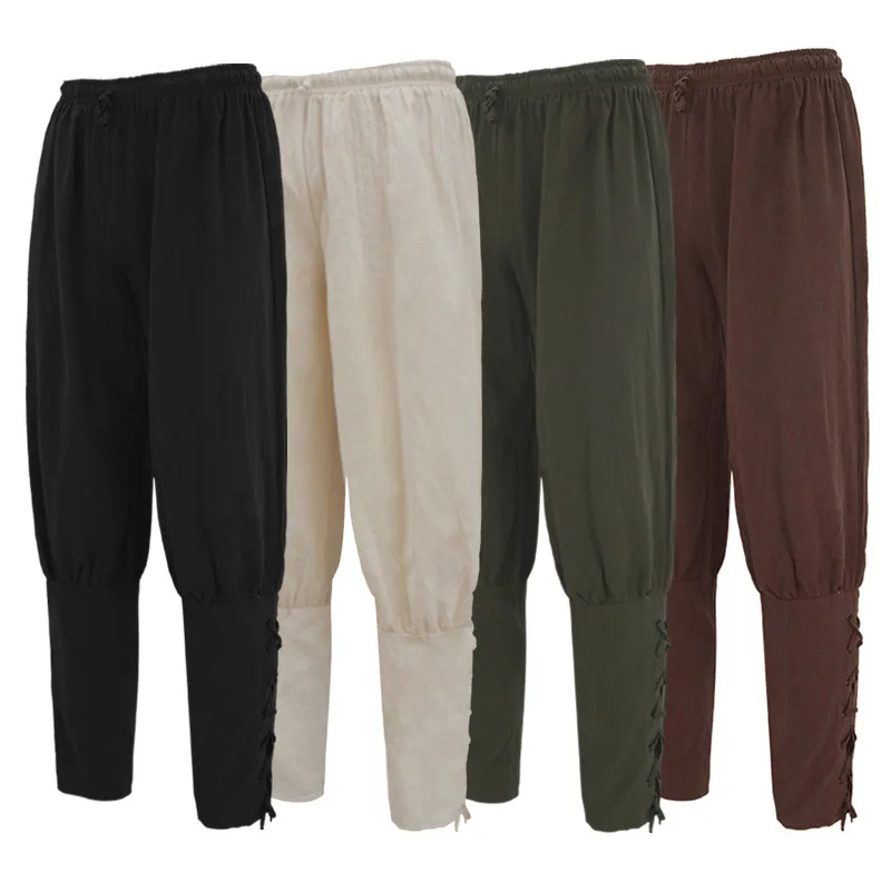 

Men's Casual Pants Men's Long Pants with Ankle Straps Medieval Pirate Ship Quick-Dry Pants