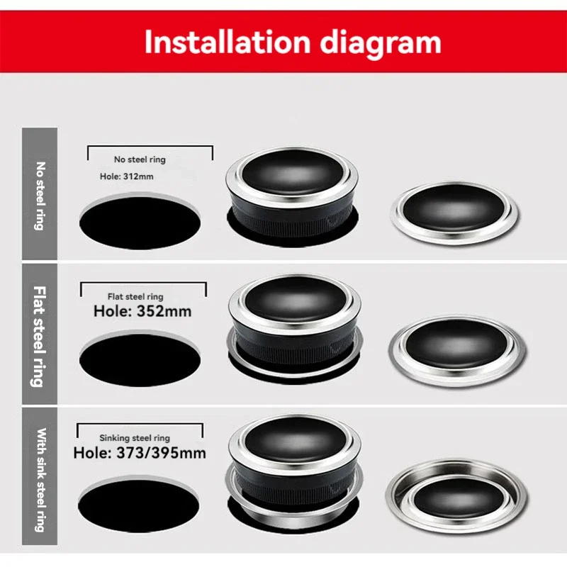 Poêle à induction concave ronde, cuisinière à induction pour poulet, poêle à bois de chauffage pour dinde, marmite en fer, poêle à batterie intégrée