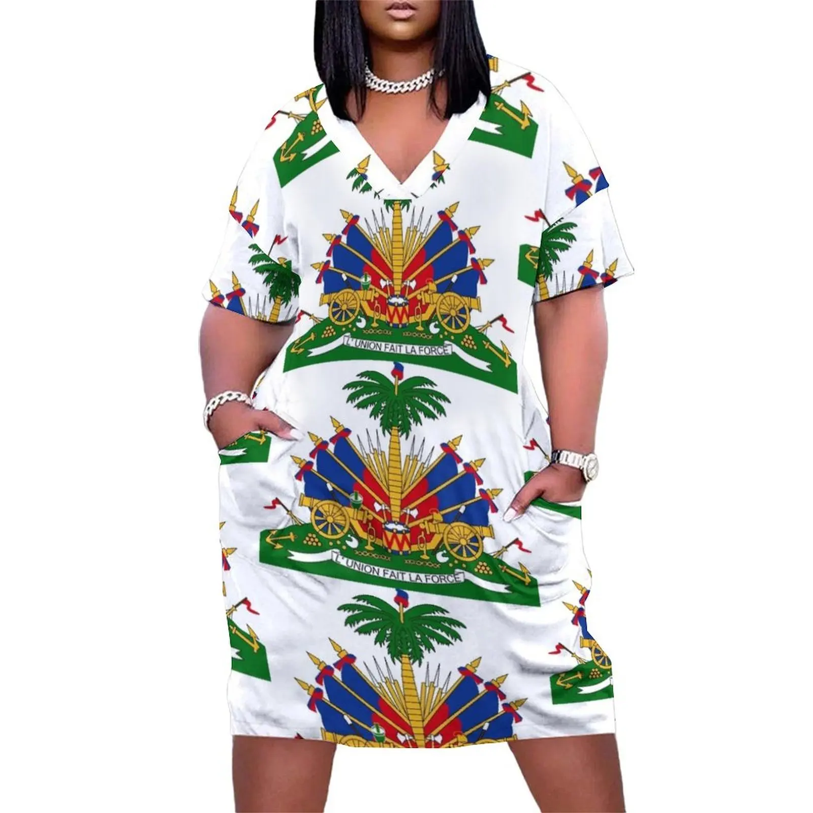 Haiti Coat of Arms Loose Pocket Dress elegant dresses plus sizes ladies dresses for special occasion