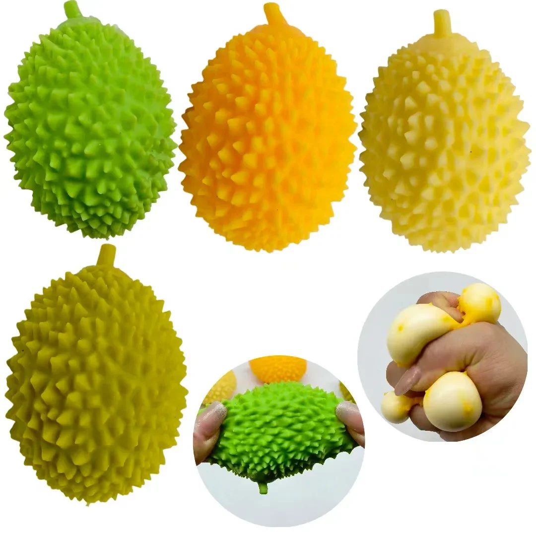 

4pcs simulate durian children's game squeeze toys stress relief toys and stress relieving tools elasticity vent toy