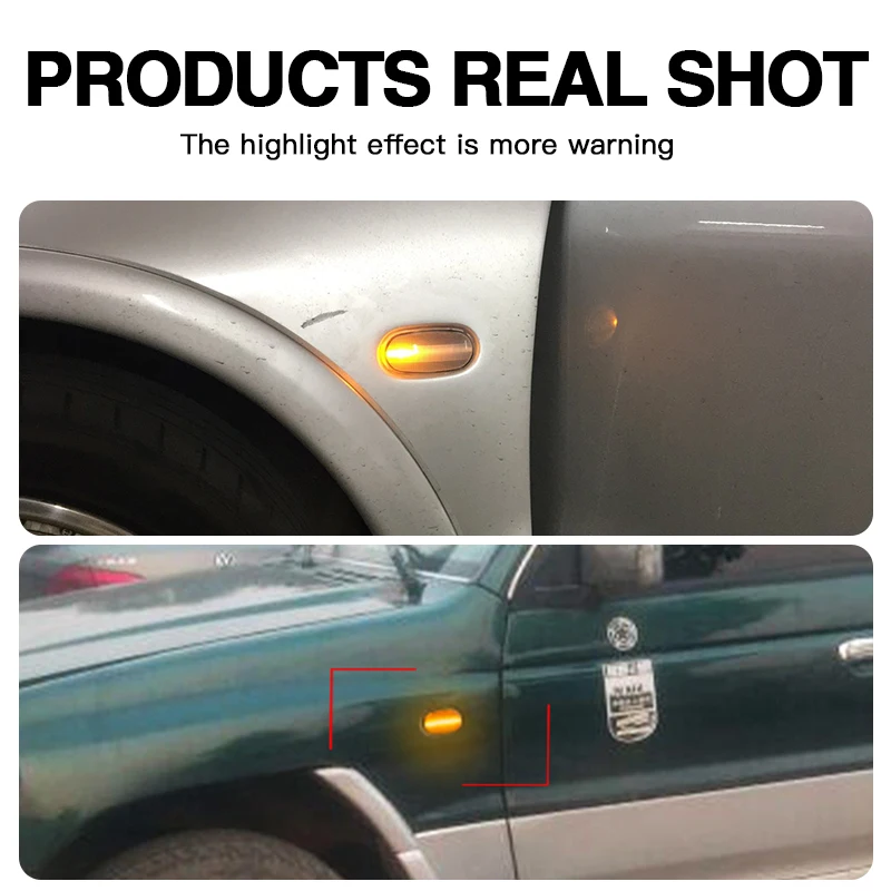 

2× for Mitsubishi Lancer/Pajero/Mirage/Legnum/Galant/Pajero Sport 2G - LED Dynamic Side Marker Lamp Turn Signal Light Indicator