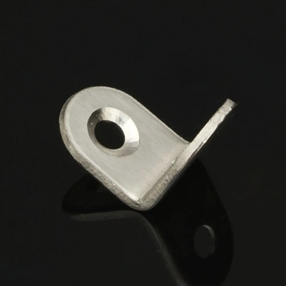 20mm Silver Tone Metal Craft 90 Degree Round End Decor Corner Bracket Furniture Angle Bracket