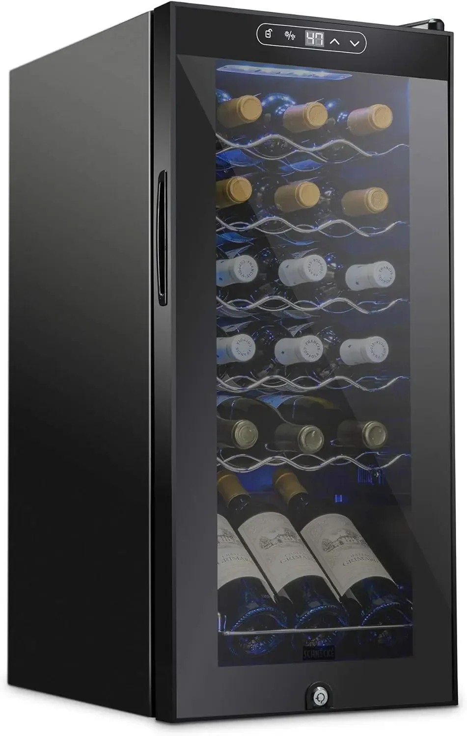 

18 Bottle Compressor Wine Cooler Refrigerator w/Lock - Large Freestanding Wine Cellar - 41f-64f