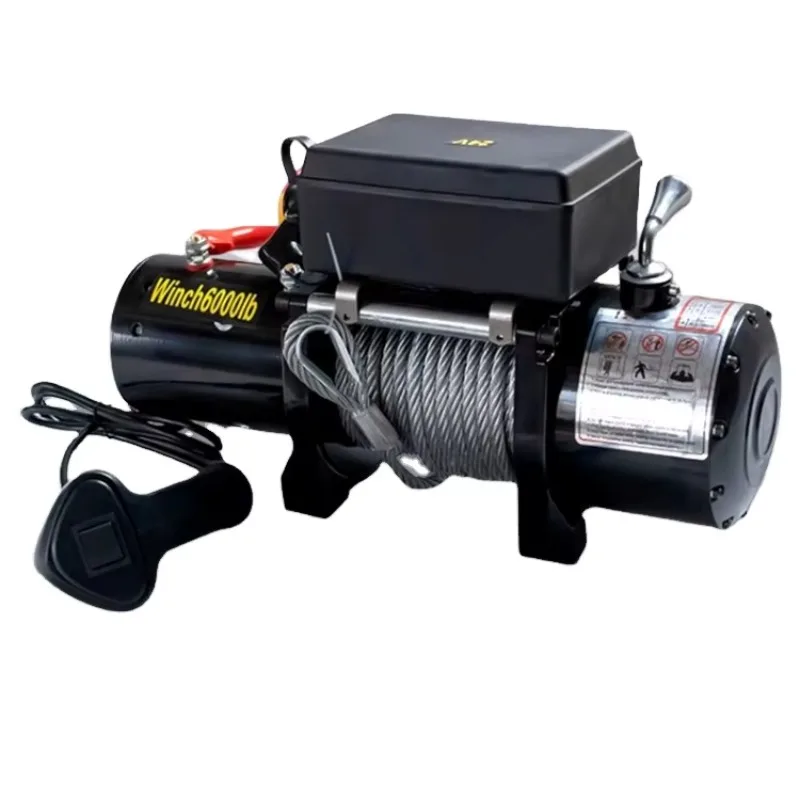2000-20000lbs 12V 24V 4WD Off-Road 4x4 Electric Winch with Synthetic Steel Wire Rope for Vehicles