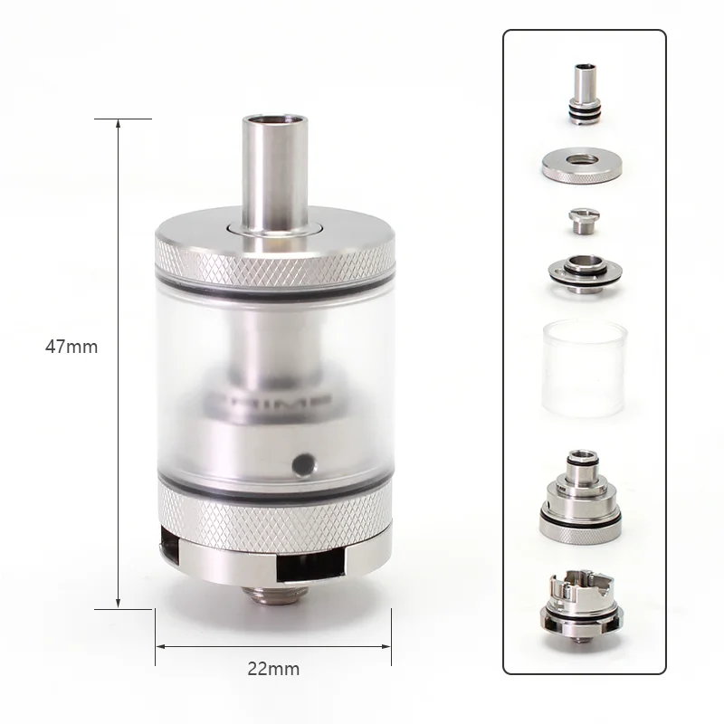 SXK Style Monarchy Prime RTA 22mm 3.0ml Capacity Single Coil Rebuildable Dripping SS316 Material Fits Mobb Mini and MV Crowns