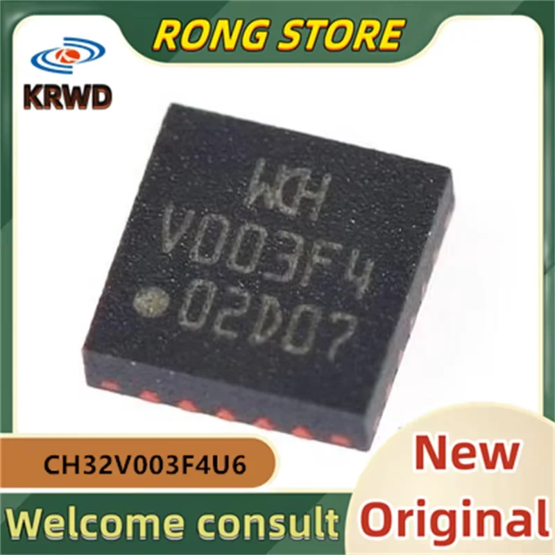 25PCS V003F4 New and Original Chip IC CH32V003F4U6 CH32V003 QFN20 Industrial grade general purpose MCU