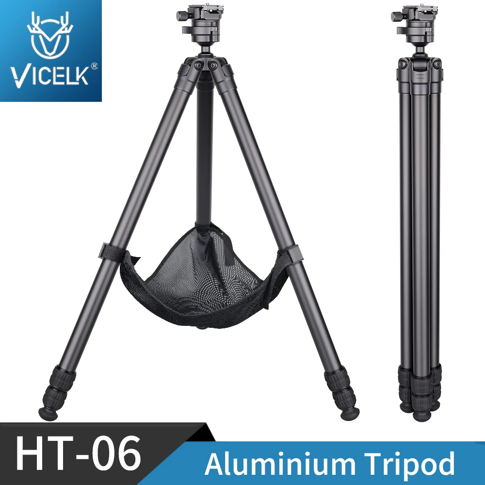 

VICELK 155cm Professional Shooting Tripod,Aluminum Alloy Tipod with balhead Head 2-in-1 Picatinny to Arca-Swiss adapter, HT-06