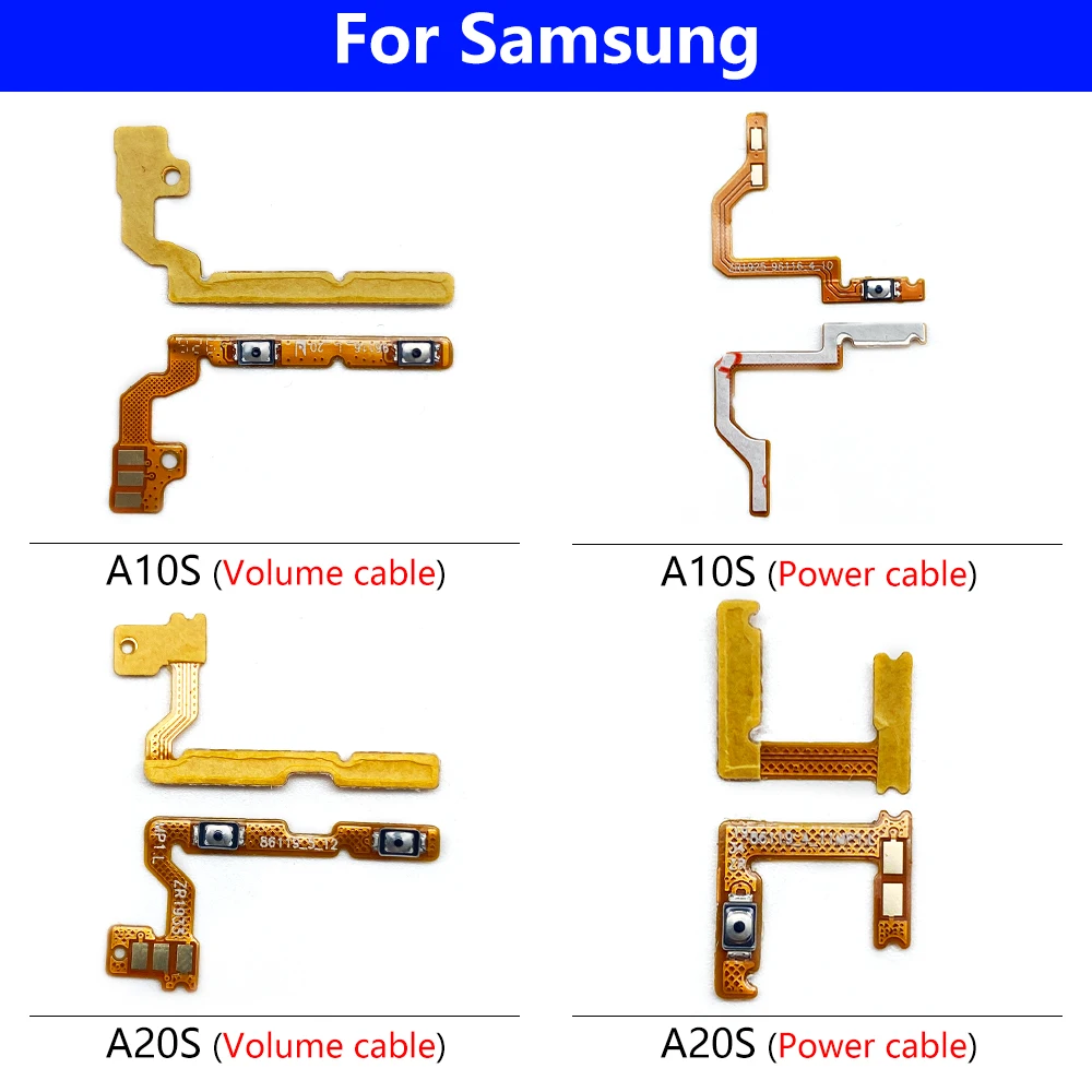 50Pcs，Power Switch On/Off Button Volume Key Button Flex For Samsung A10S A02S A10E A20E A20 A20S A21S A30S A50S A70 A70S A90 5G