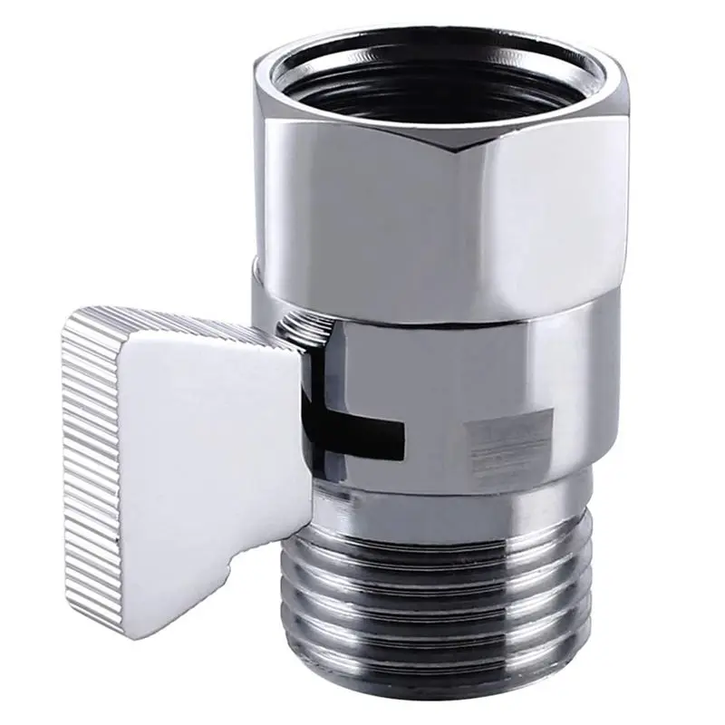 DT17 6X Water Flow Control Shut Off Valve Brass Adjustable Water Pressure Regulator for Hand Held Shower Head Chrome